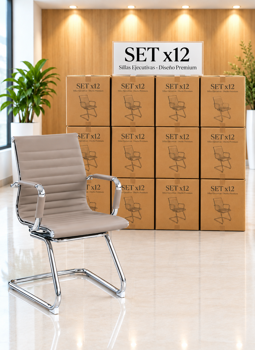 SILLA FIJA INTERLOCUTORA BOSS TAUPE-SET