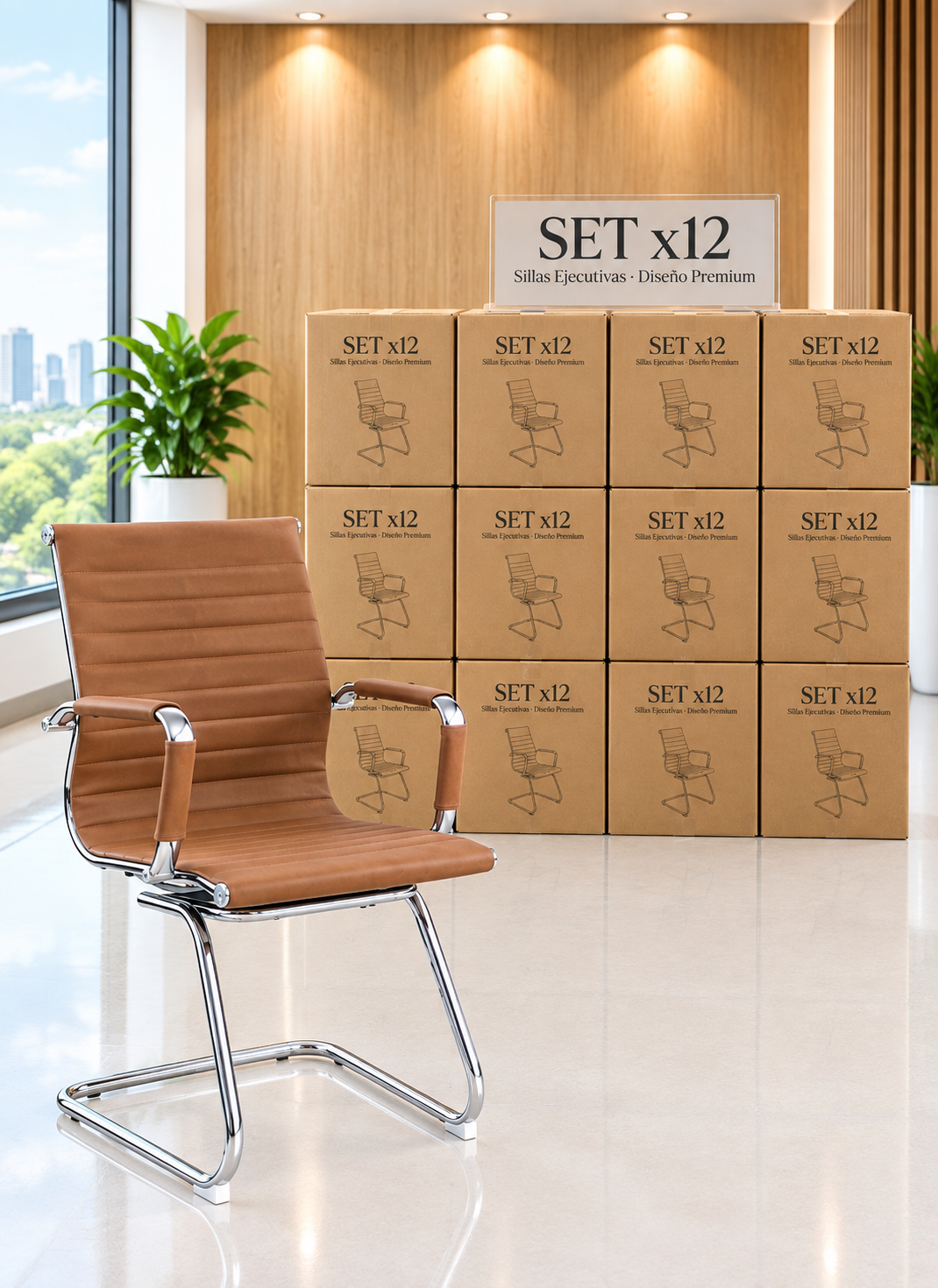 SILLA FIJA INTERLOCUTORA BOSS CAMEL- SET
