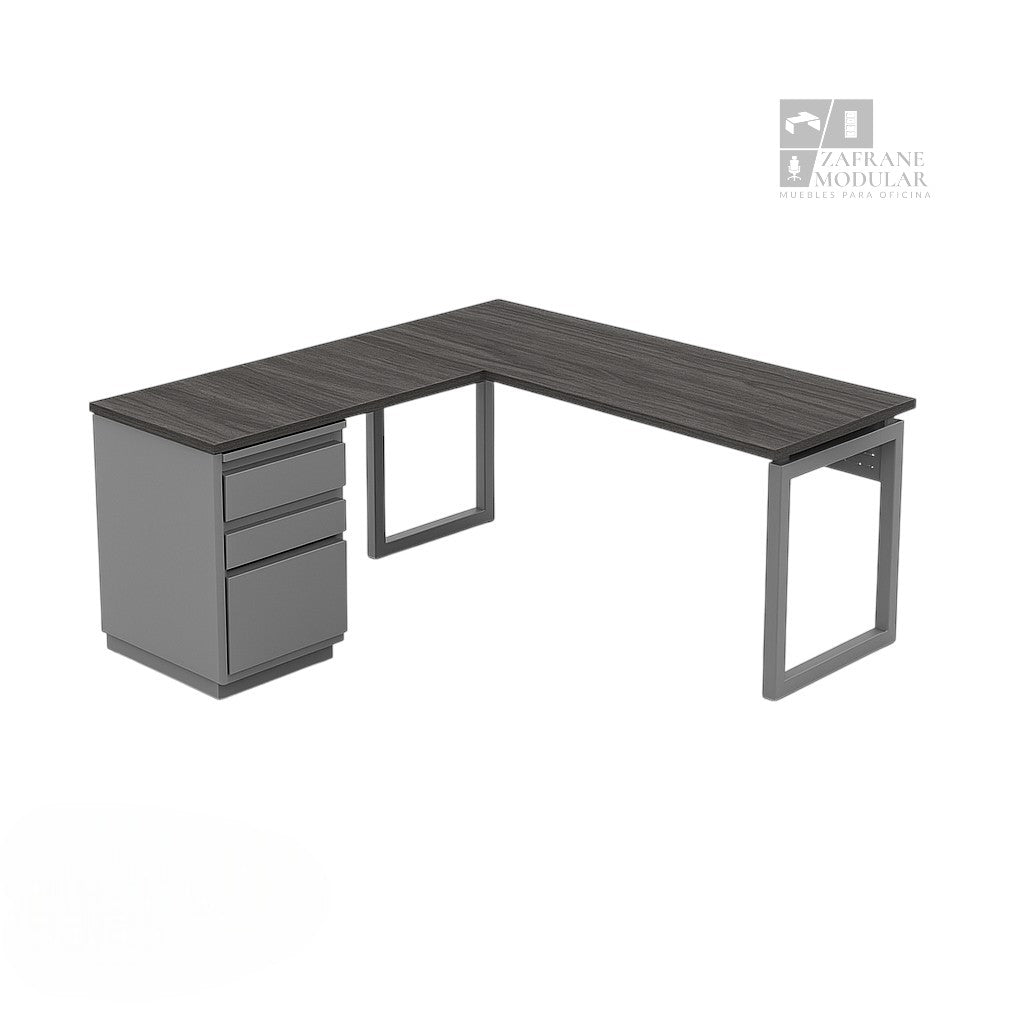 ESCRITORIO EN “L” SOPORTE CUADRADO