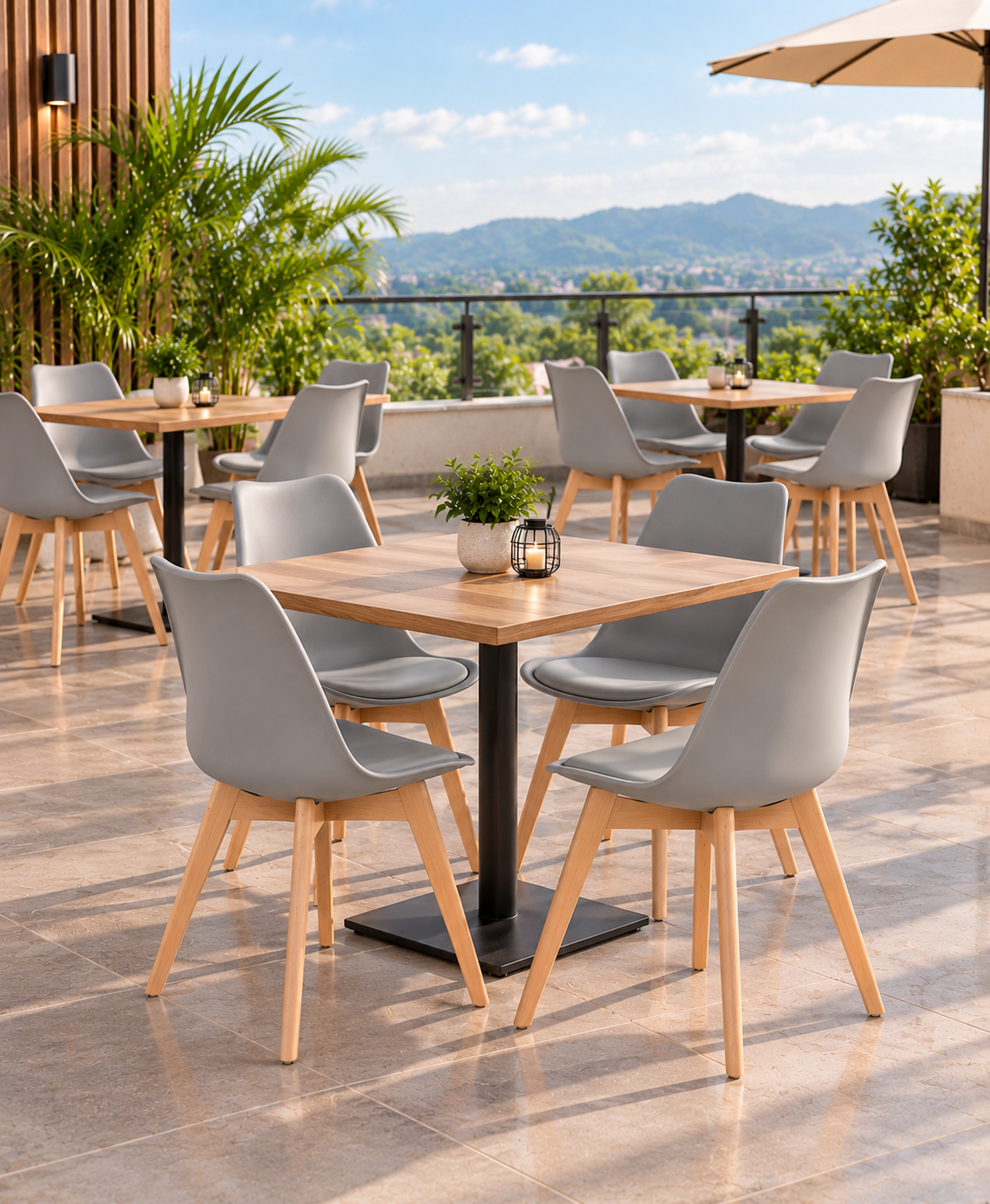 SILLA DISEÑO EMA GRIS SET