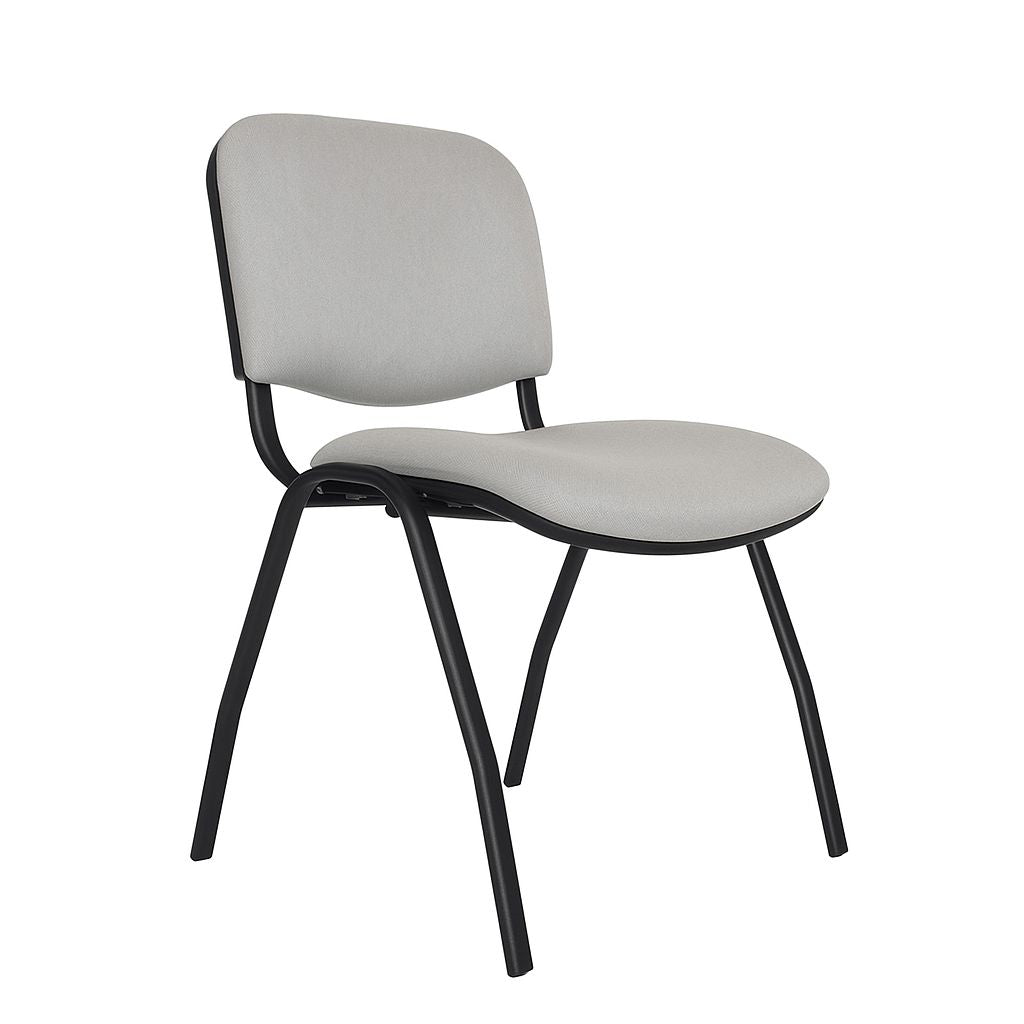 SILLA ISÓSCELES ESTRUCTURA METALICA NEGRA TAPIZADA ASIENTO Y ESPALDAR- INTERLOCUTORA