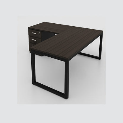 ESCRITORIO EN  “L”  SOPORTE CUADRADO CON ARCHIVADOR FRENTE EN FÓRMICA