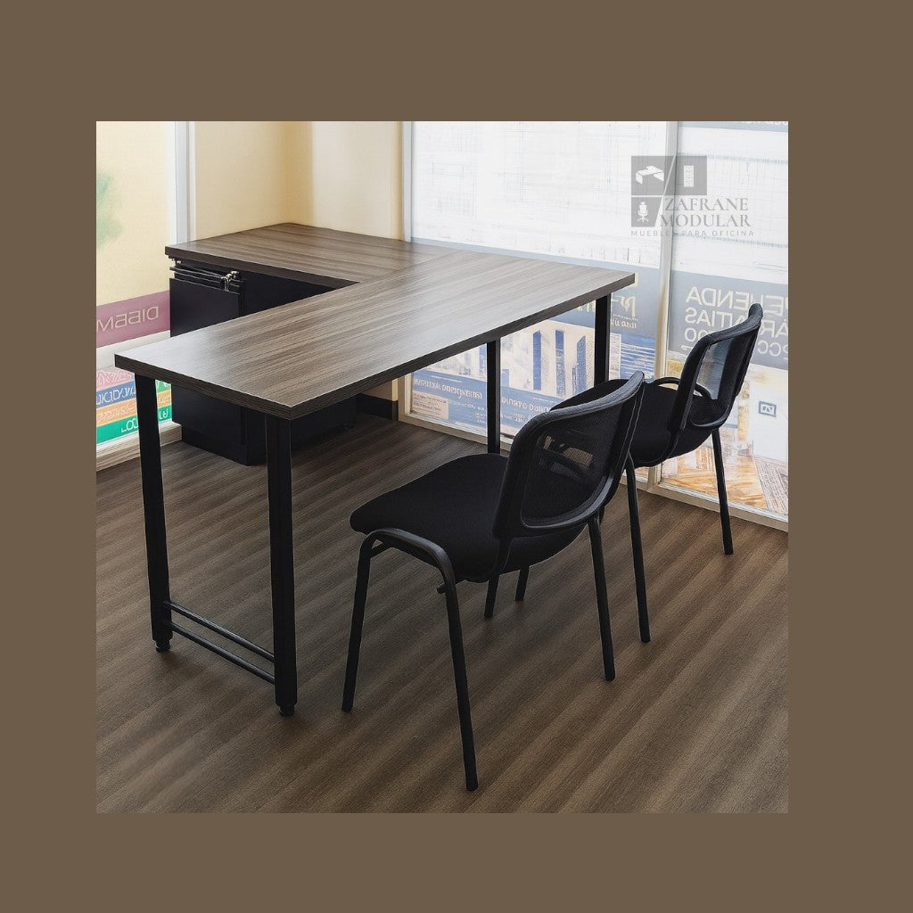 ESCRITORIO EN “L” SOPORTE H