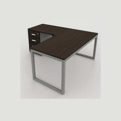 ESCRITORIO EN  “L”  SOPORTE CUADRADO CON ARCHIVADOR FRENTE EN FÓRMICA