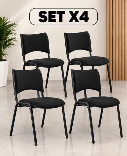 SILLA SMART TAPIZADA ESTRUCTURA NEGRO SET