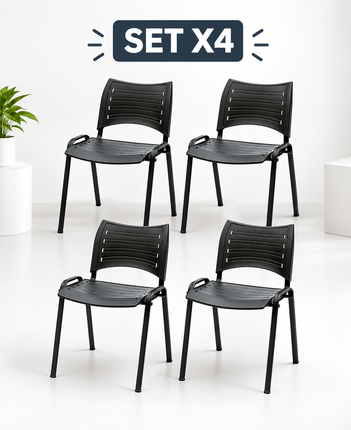 SILLA SMART ESTRUCTURA METALICA NEGRO SET