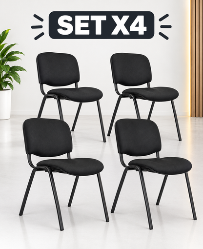 SILLA ISOSCELES TAPIZADA ESTRUCTURA NEGRA SET