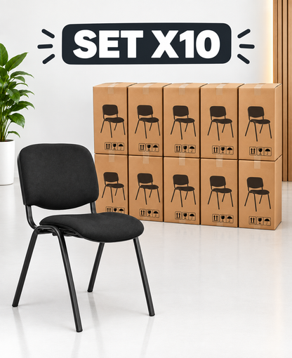 SILLA ISOSCELES TAPIZADA ESTRUCTURA NEGRA SET