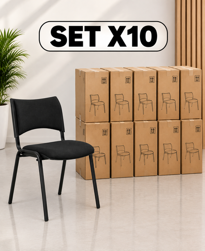 SILLA SMART TAPIZADA ESTRUCTURA NEGRO SET