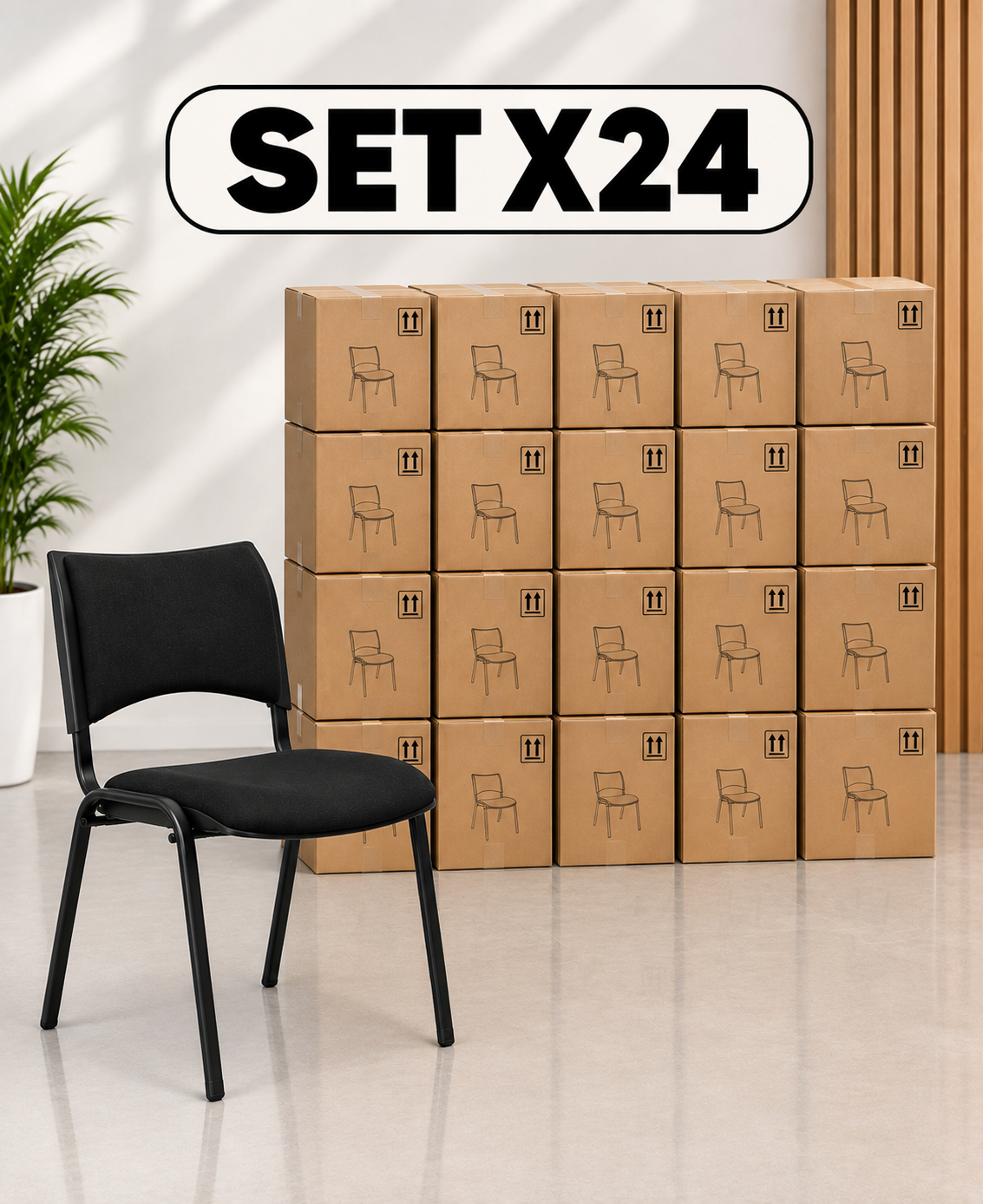 SILLA SMART TAPIZADA ESTRUCTURA NEGRO SET