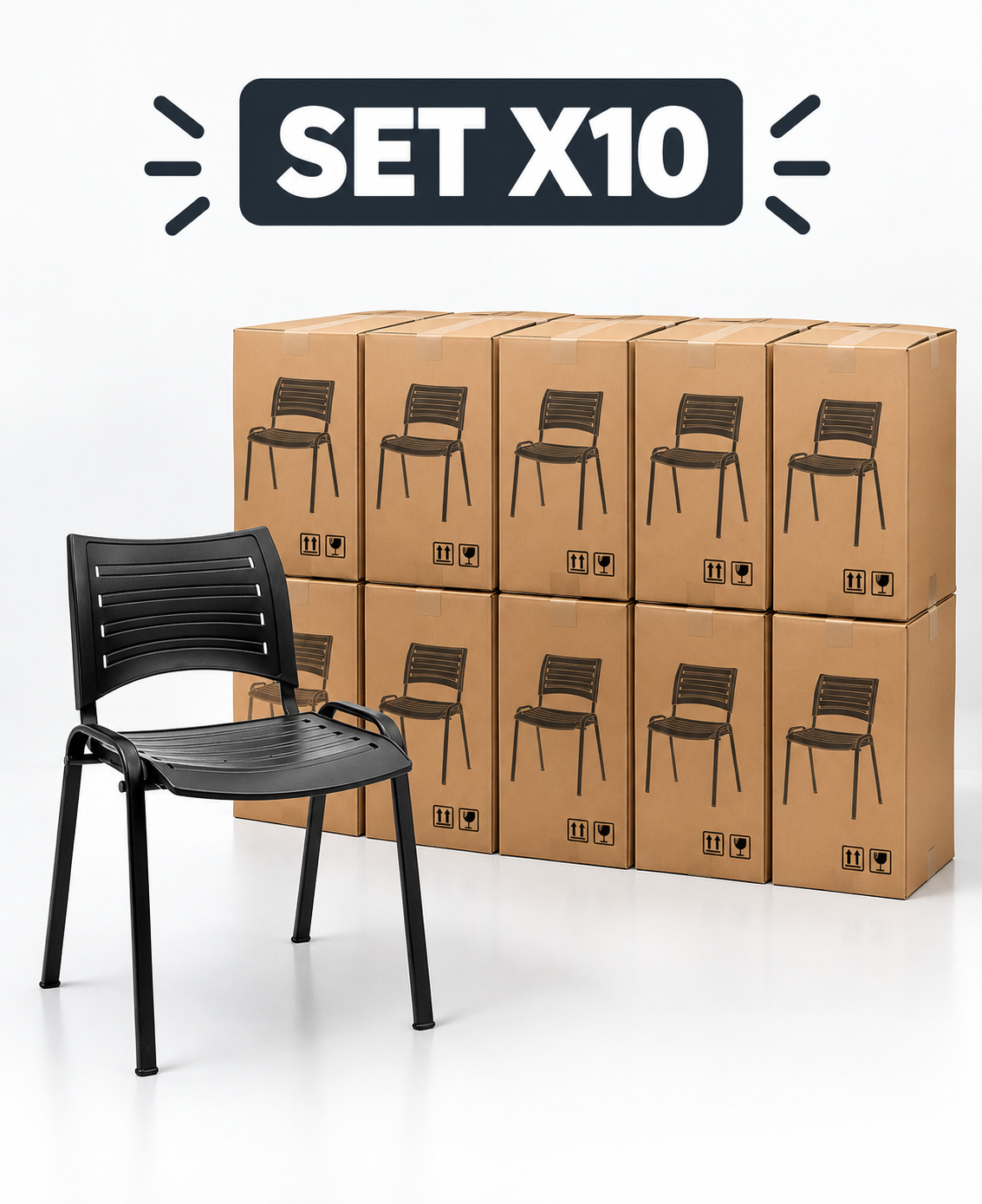 SILLA SMART ESTRUCTURA METALICA NEGRO SET