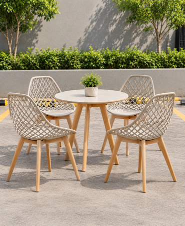 SILLA DISEÑO TURIA BEIGE SET