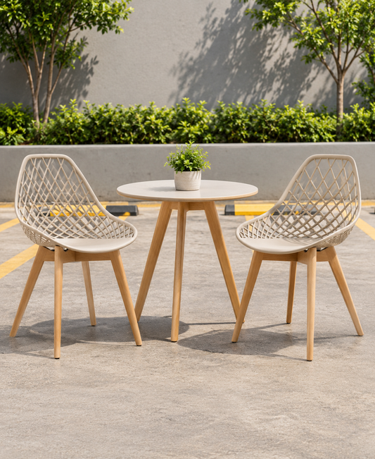 SILLA DISEÑO TURIA BEIGE SET