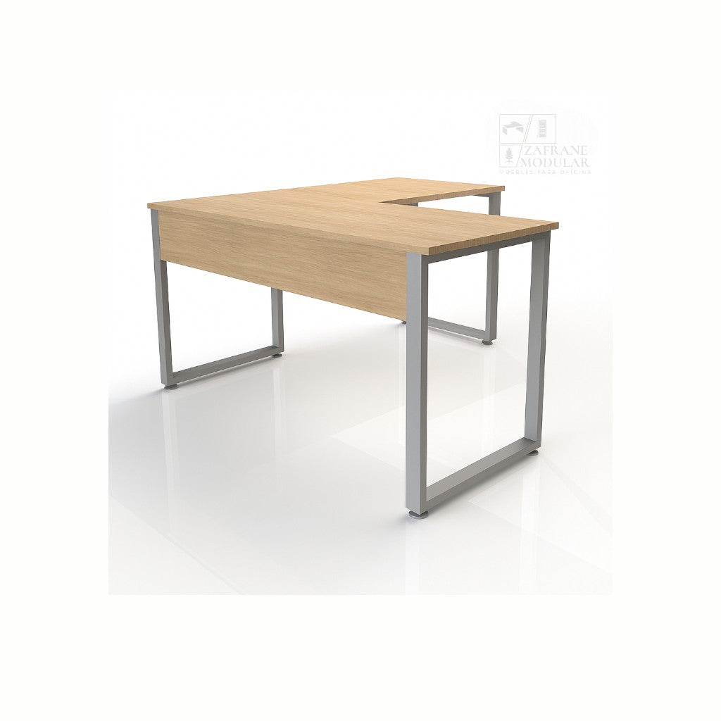 ESCRITORIO EN  “L”  SOPORTE CUADRADO SIN ARCHIVADOR