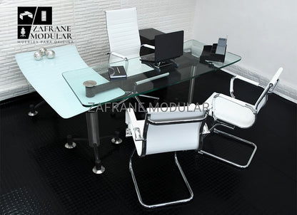 ESCRITORIO IRON GLASS PERLA