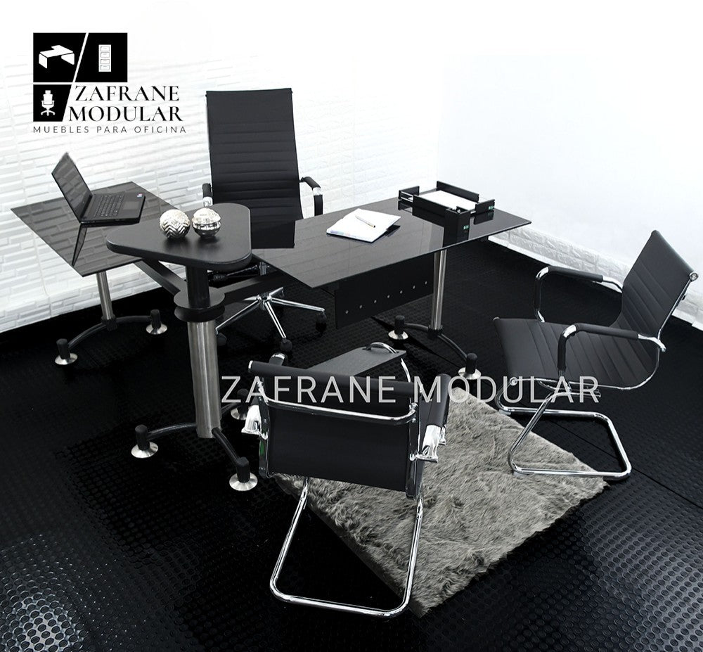 ESCRITORIO IRON GLASS ZAFIRO