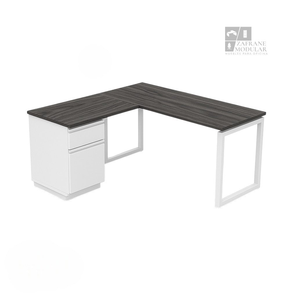 ESCRITORIO EN “L” SOPORTE CUADRADO
