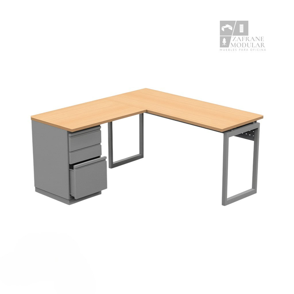 ESCRITORIO EN “L” SOPORTE CUADRADO