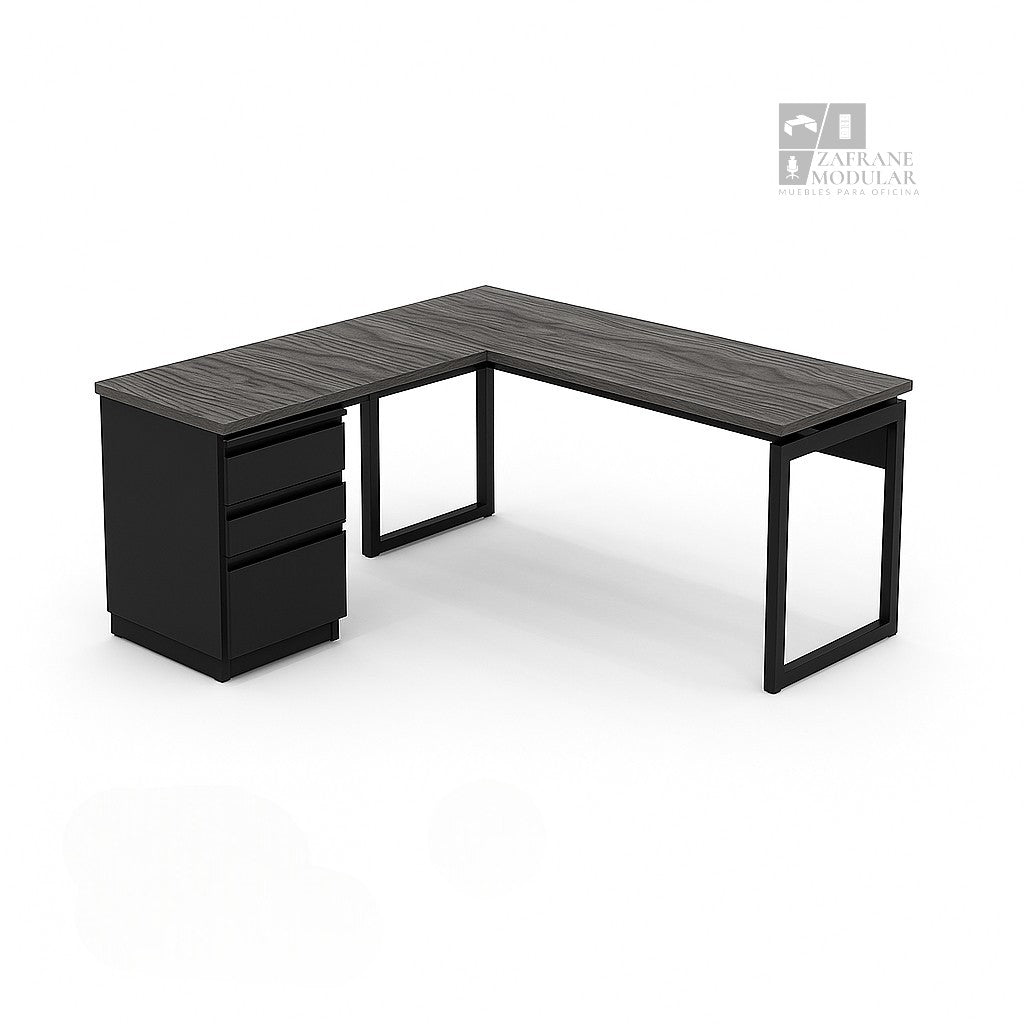 ESCRITORIO EN “L” SOPORTE CUADRADO