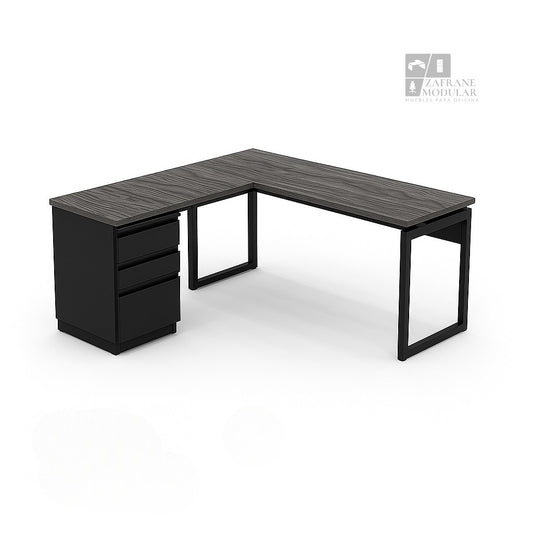 ESCRITORIO EN “L” SOPORTE CUADRADO