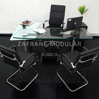 ESCRITORIO IRON GLASS PERLA