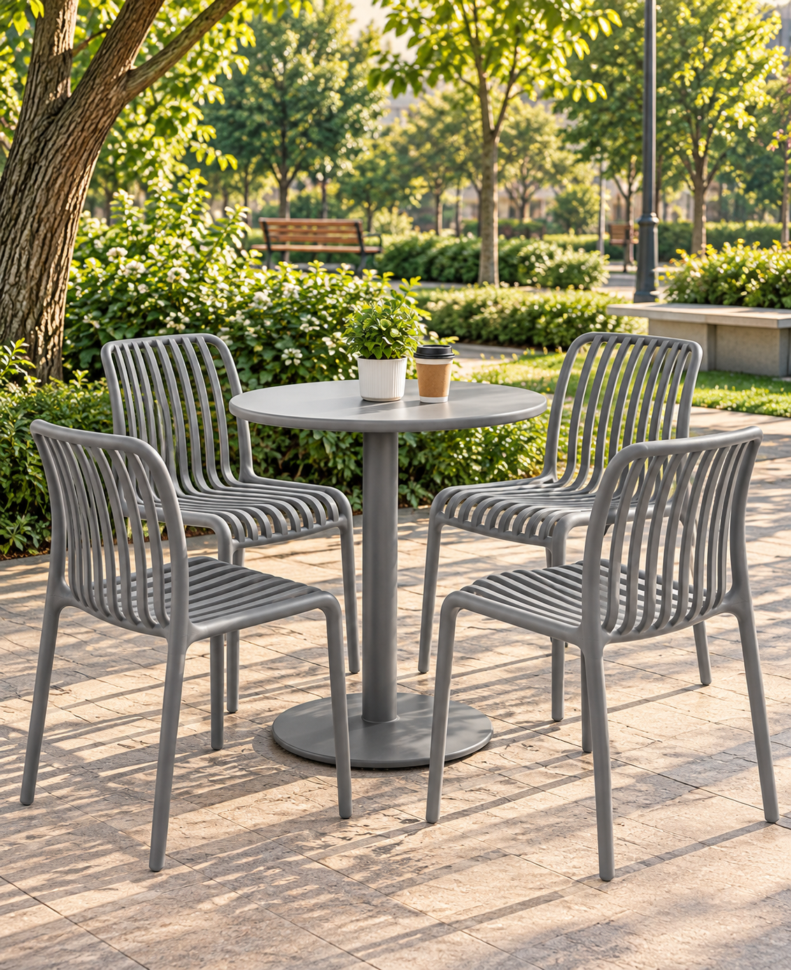 SILLA DISEÑO NARD GRIS SET
