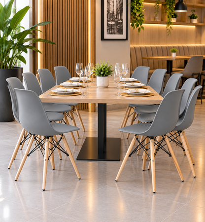 SILLA DISEÑO EAMES GRIS SET