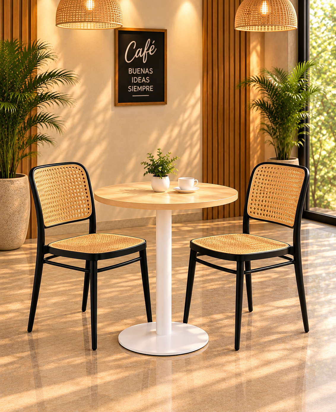 SILLA DISEÑO AMIS NEGRO SET