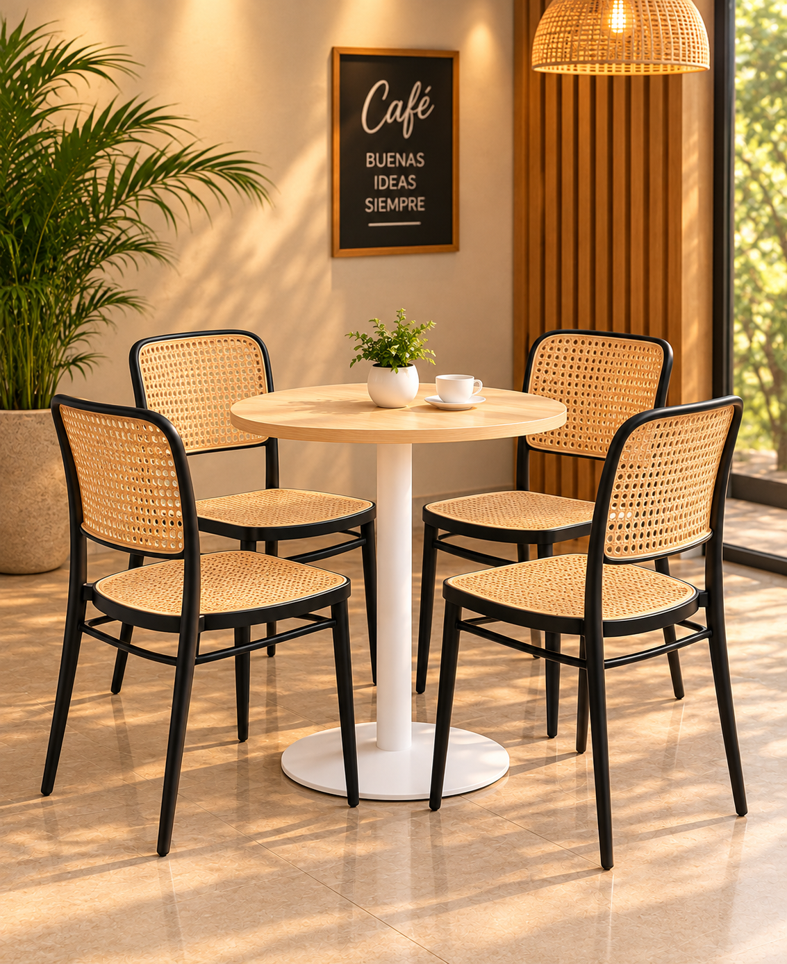 SILLA DISEÑO AMIS NEGRO SET