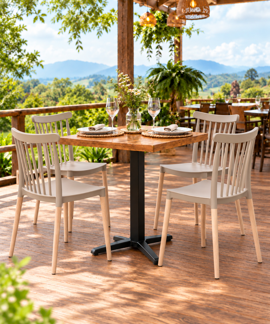 SILLA DISEÑO DYLAN BEIGE SET