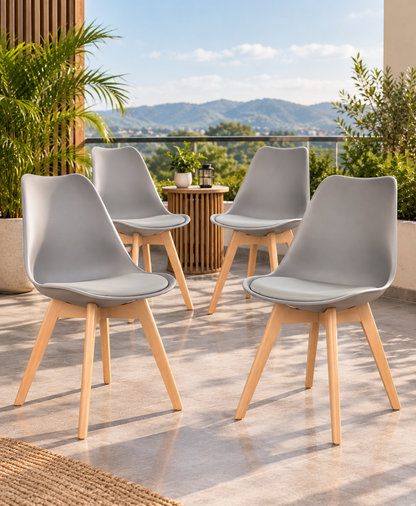 SILLA DISEÑO EMA GRIS SET
