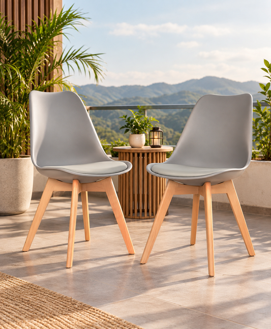 SILLA DISEÑO EMA GRIS SET