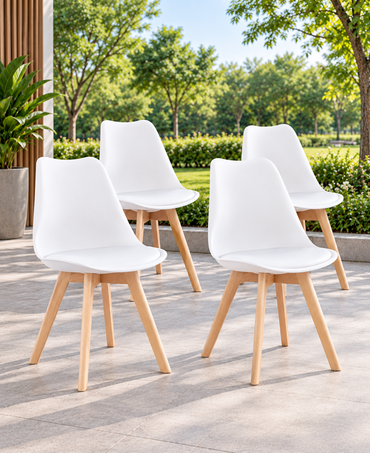 SILLA DISEÑO EMA BLANCO SET