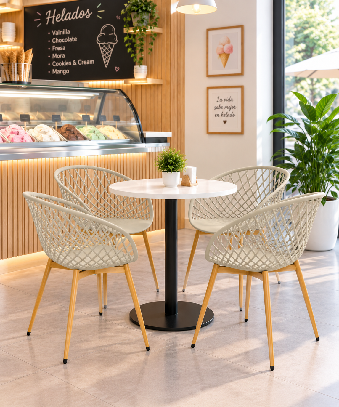 SILLA DISEÑO LOA BEIGE SET