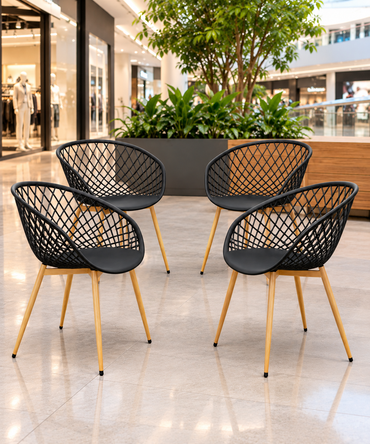 SILLA DISEÑO LOA NEGRO SET