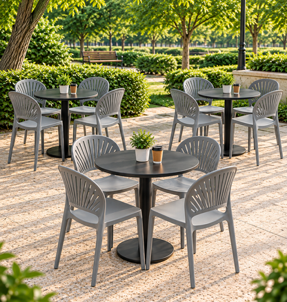 SILLA DISEÑO LUPPI GRIS SET