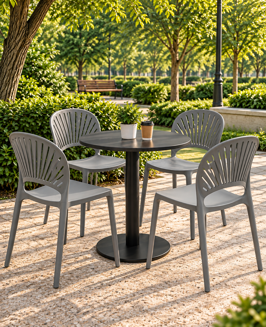 SILLA DISEÑO LUPPI GRIS SET
