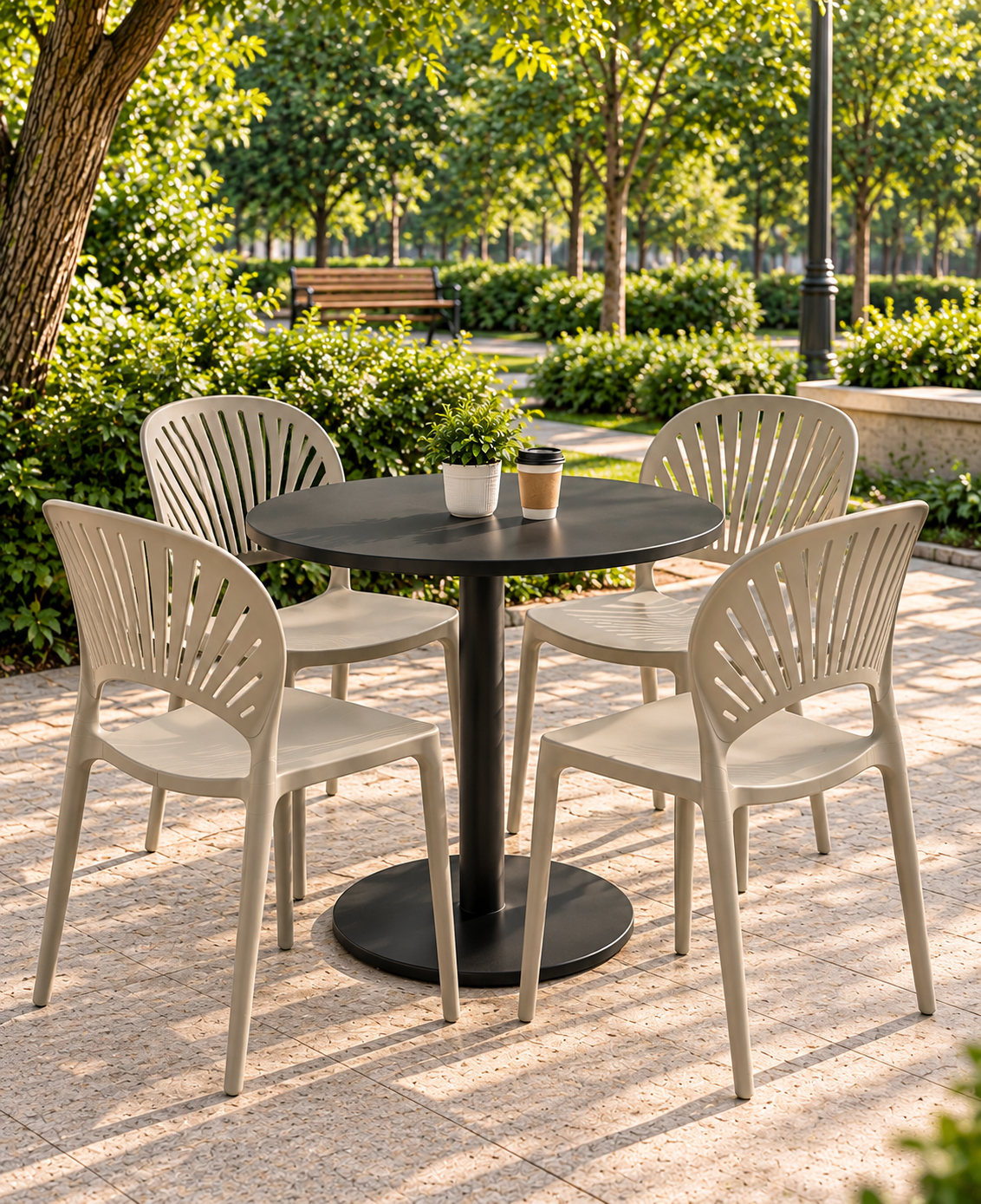 SILLA DISEÑO LUPPI BEIGE SET