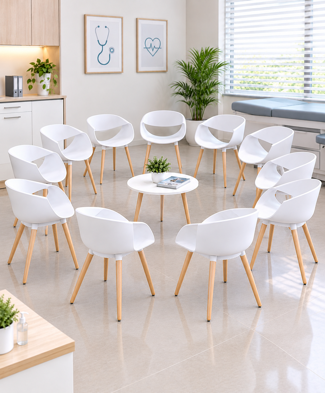 SILLA DISEÑO LUNA BLANCO SET