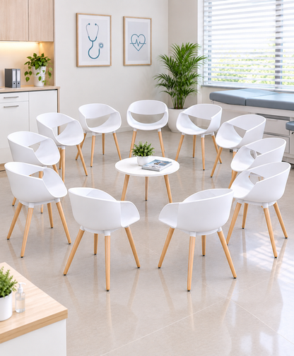 SILLA DISEÑO LUNA BLANCO SET