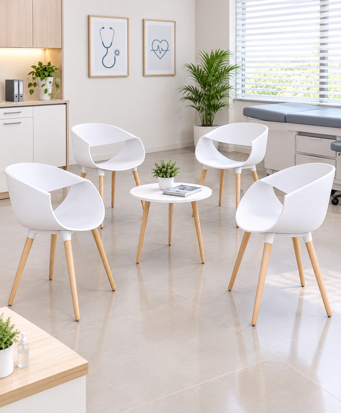 SILLA DISEÑO LUNA BLANCO SET
