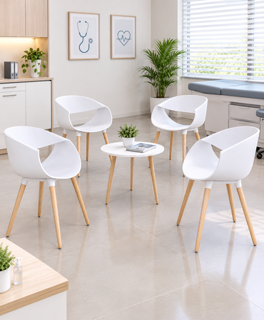 SILLA DISEÑO LUNA BLANCO SET