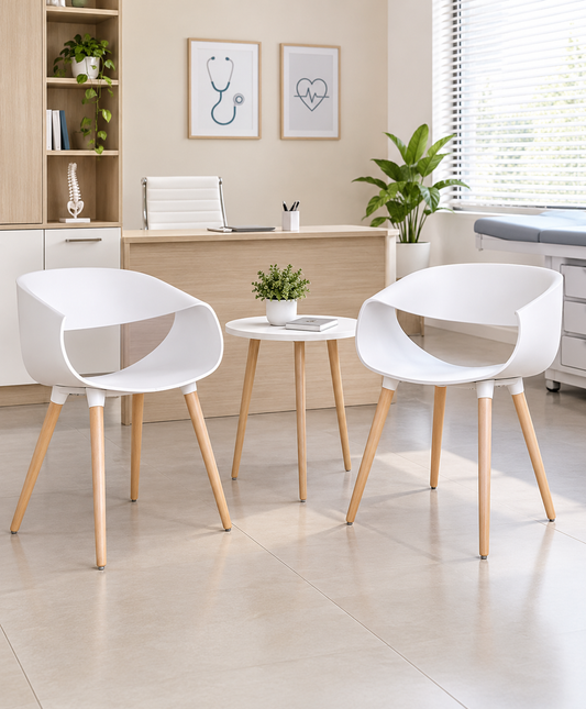 SILLA DISEÑO LUNA BLANCO SET