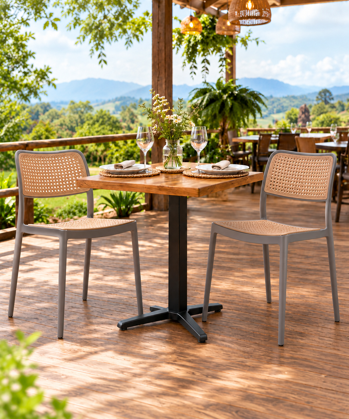 SILLA DISEÑO NET GRIS SET