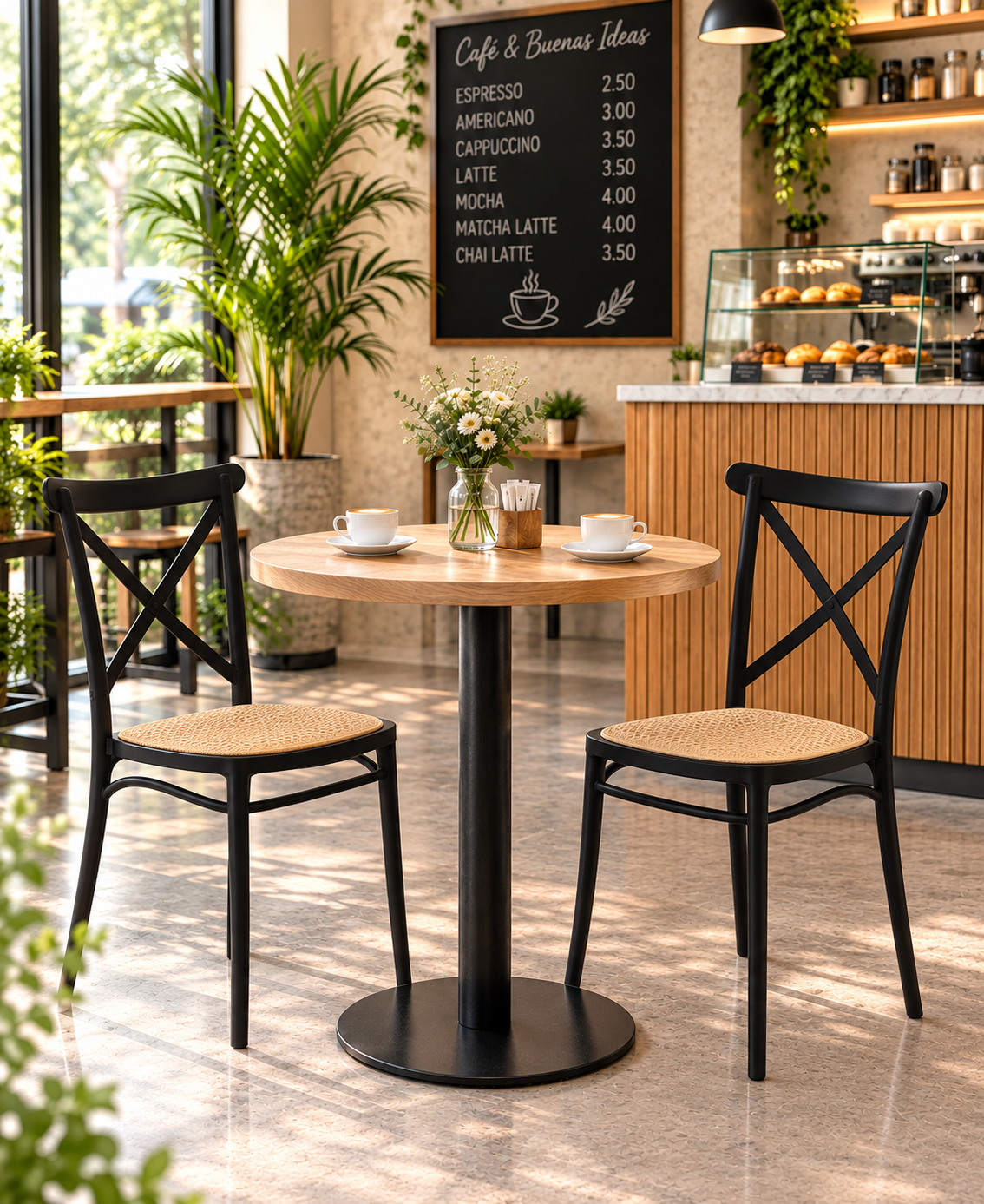 SILLA DISEÑO PLAST NEGRO SET