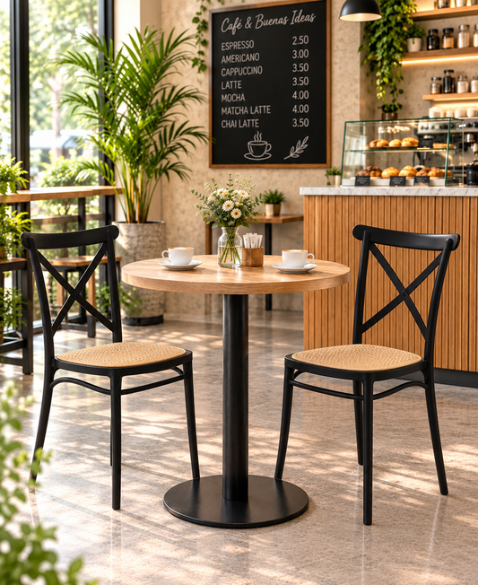 SILLA DISEÑO PLAST NEGRO SET