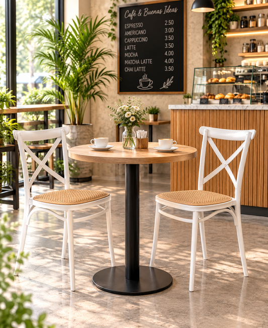 SILLA DISEÑO PLAST BLANCO SET