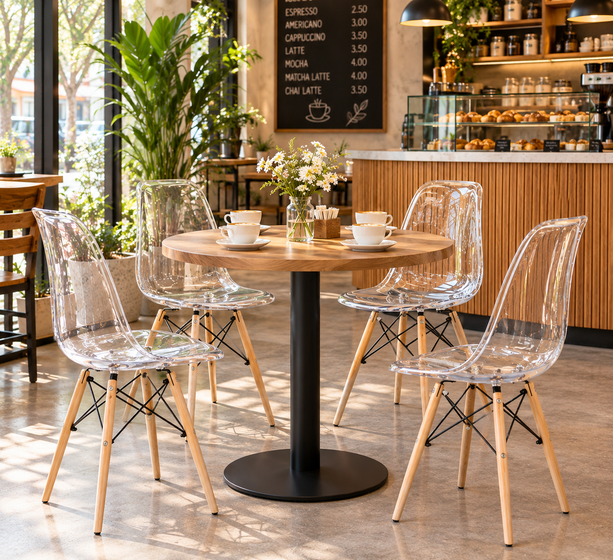 SILLA DISEÑO EAMES TRANSPARENTE SET