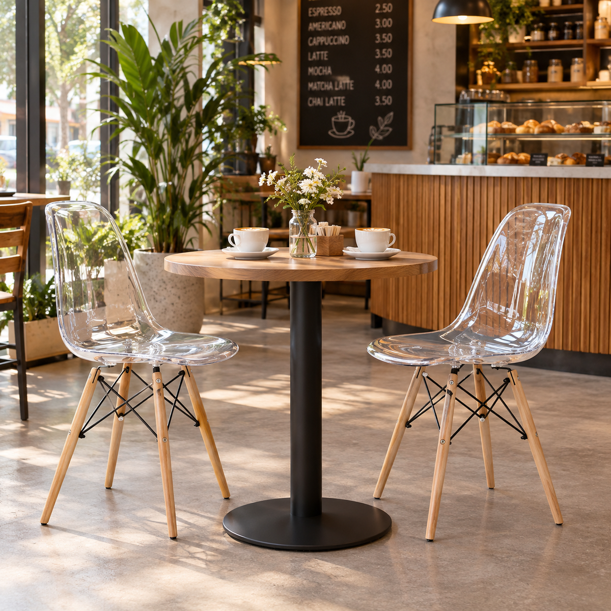SILLA DISEÑO EAMES TRANSPARENTE SET