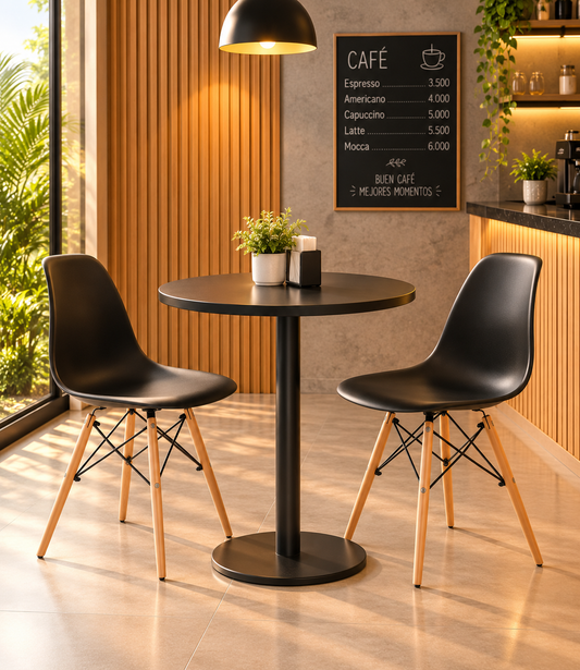 SILLA DISEÑO EAMES NEGRO SET